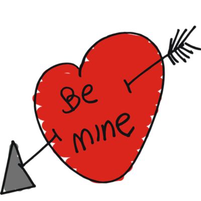 hand drawn love heart be mine Thumbnail