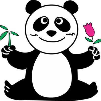 Panda with flower Thumbnail