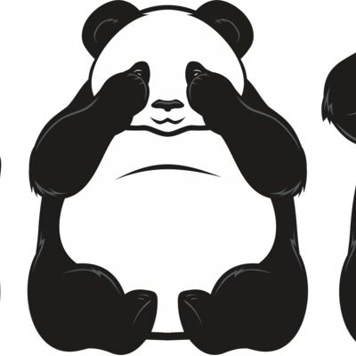 Hear no evil pandas horizontal Thumbnail
