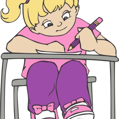 Girl at school desk Thumbnail