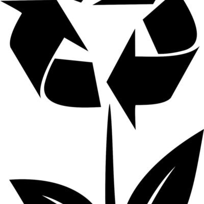 black white recycle symbol flower Thumbnail